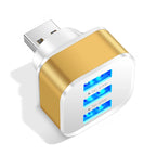 Adaptador USB 3 em 1 com 3 Portas USB 2.0