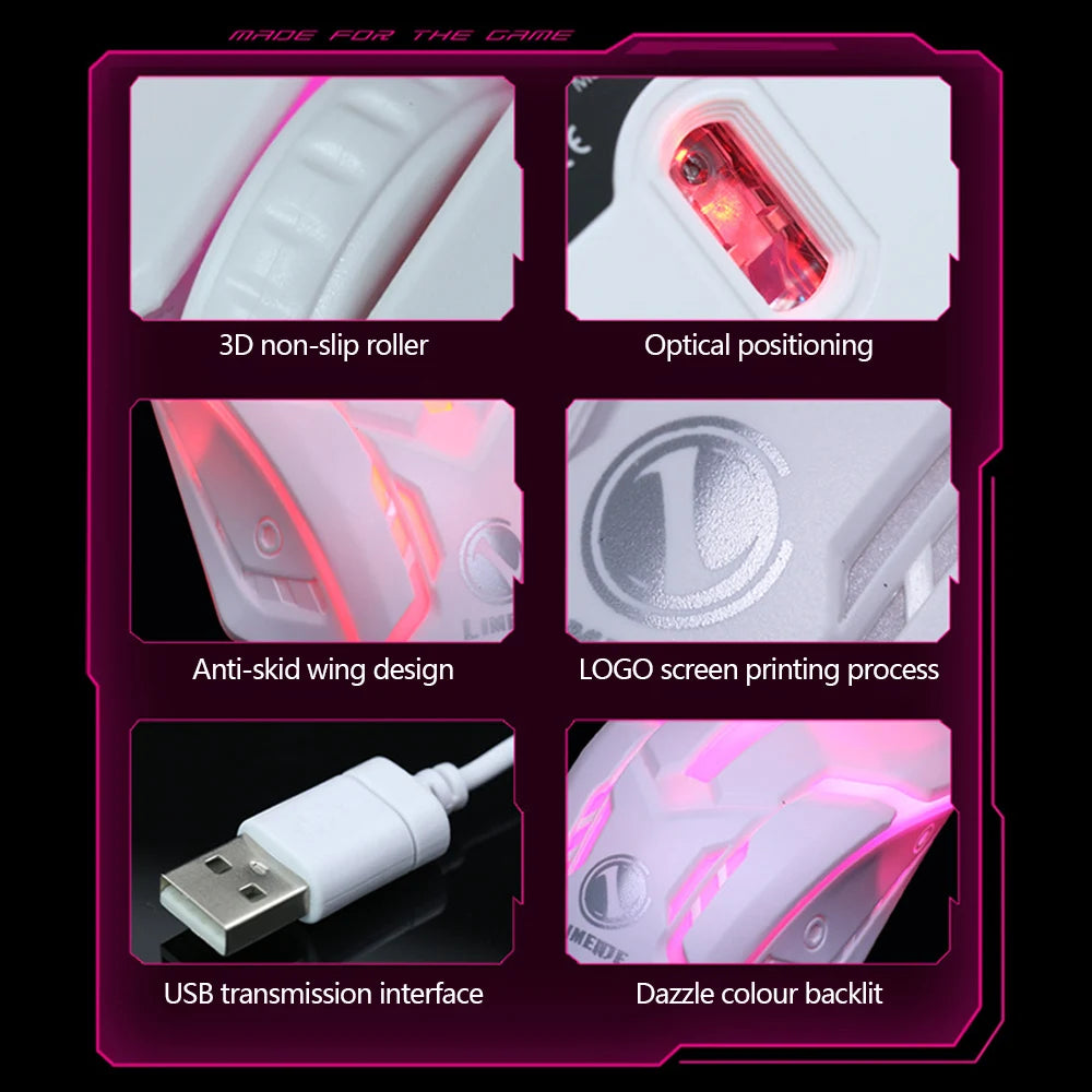 Mouse Gamer com Fio Limei S1 LED RGB USB 1200 DPI