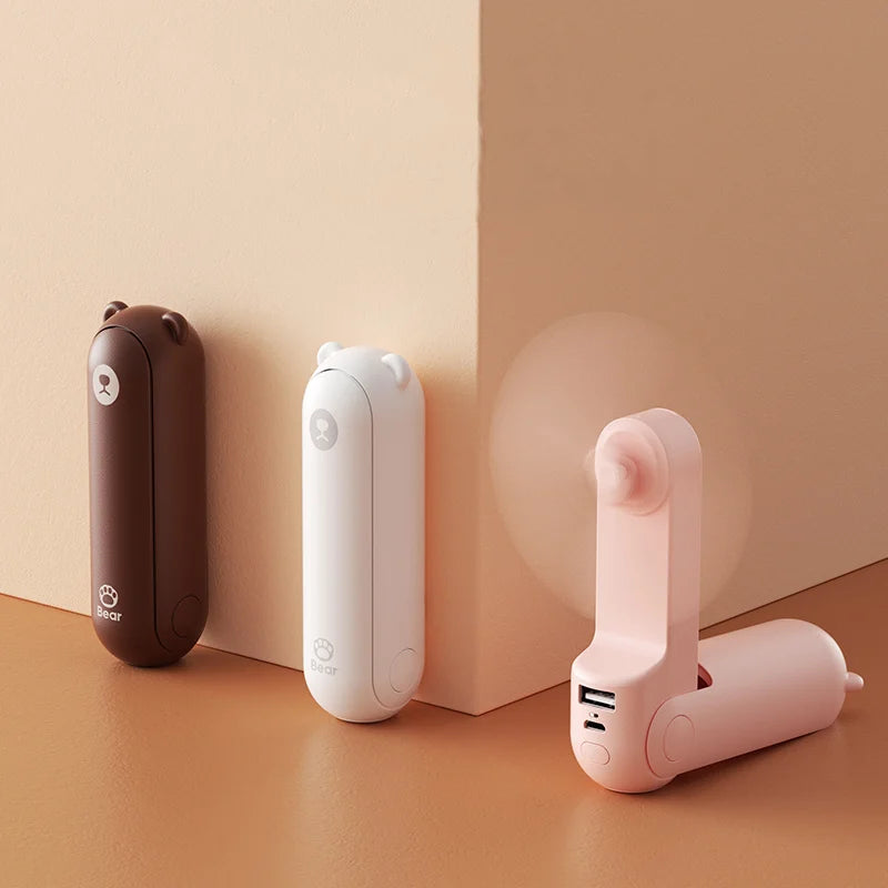 Mini Ventilador Recarregável USB 2000mAh Silencioso Himist