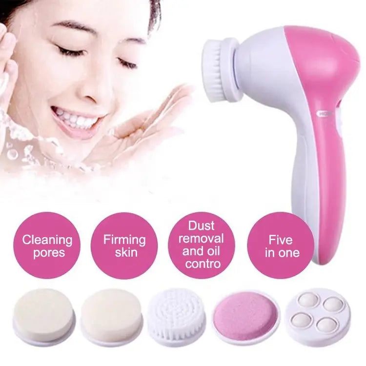 Kit Limpeza Facial 5 em 1 — Escova + Massageador + Remove Cravos