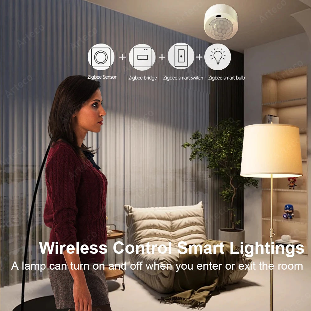 Sensor de Movimento PIR Inteligente ZigBee 3.0