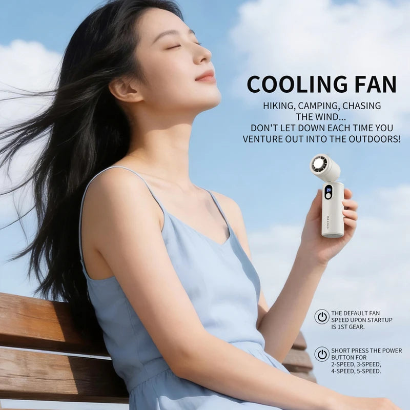 Ventilador de Mão Portátil Lenovo Recarregável