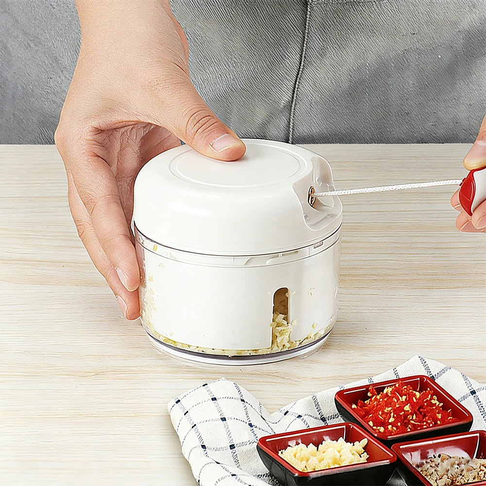 Processador de Alimentos Manual Portátil | Picar, Triturar e Misturar