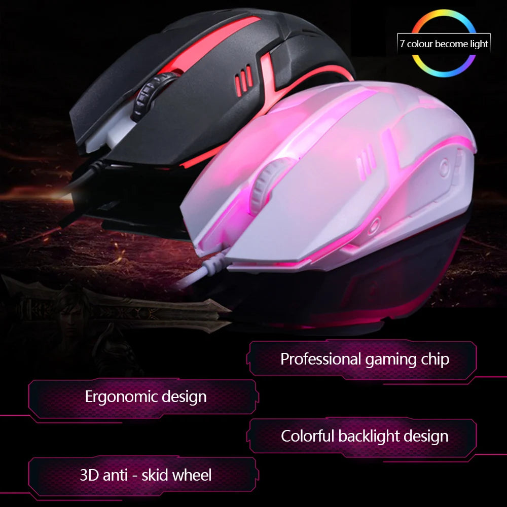 Mouse Gamer com Fio Limei S1 LED RGB USB 1200 DPI