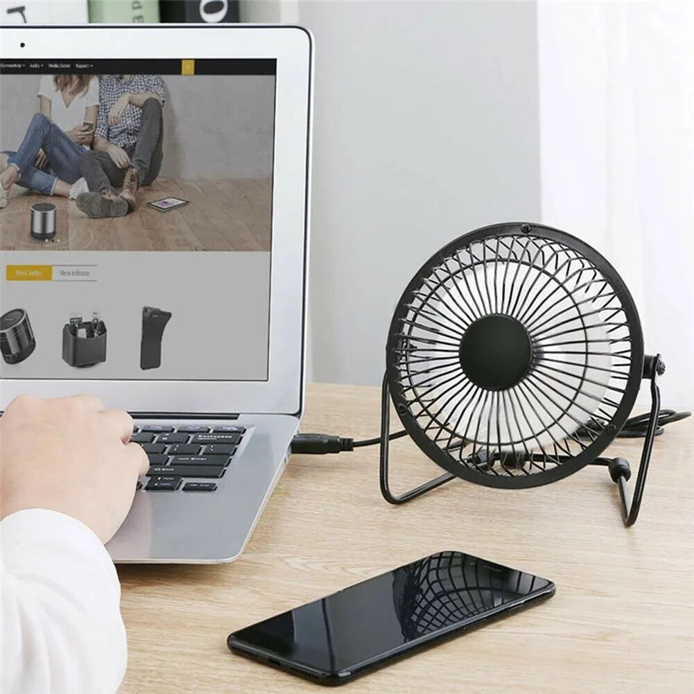 Mini Ventilador USB Girável para Mesa | Leve e Silencioso