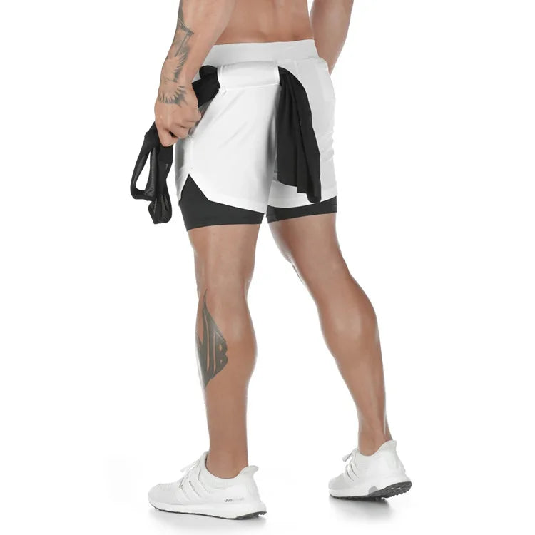 Short Esportivo Masculino 2 em 1 | Secagem Rápida para Corrida e Academia
