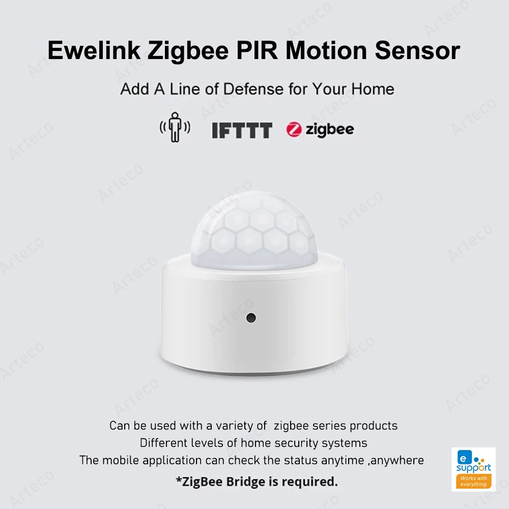 Sensor de Movimento PIR Inteligente ZigBee 3.0