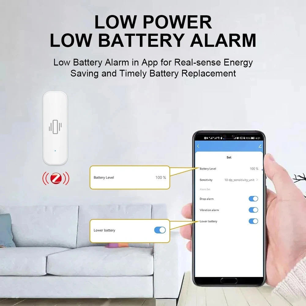Sensor de Vibração Inteligente ZigBee 3.0