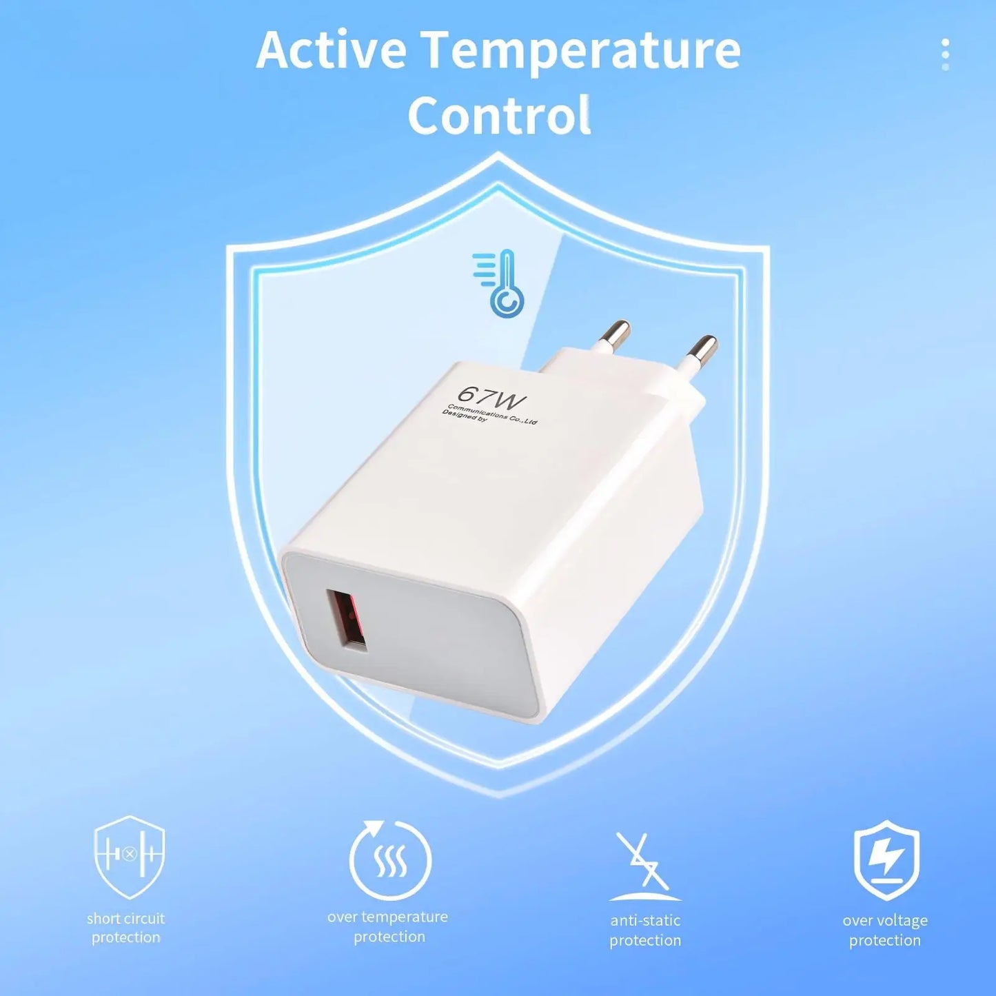 Carregador de Viagem USB 15W com Carregamento Rápido | Bivolt 100-240V