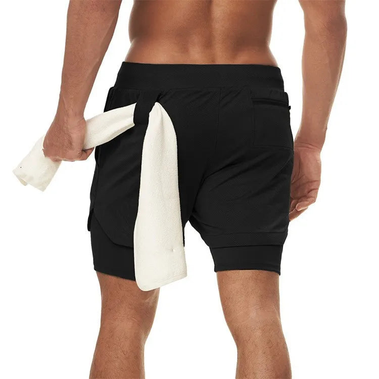 Short Esportivo Masculino 2 em 1 | Secagem Rápida para Corrida e Academia