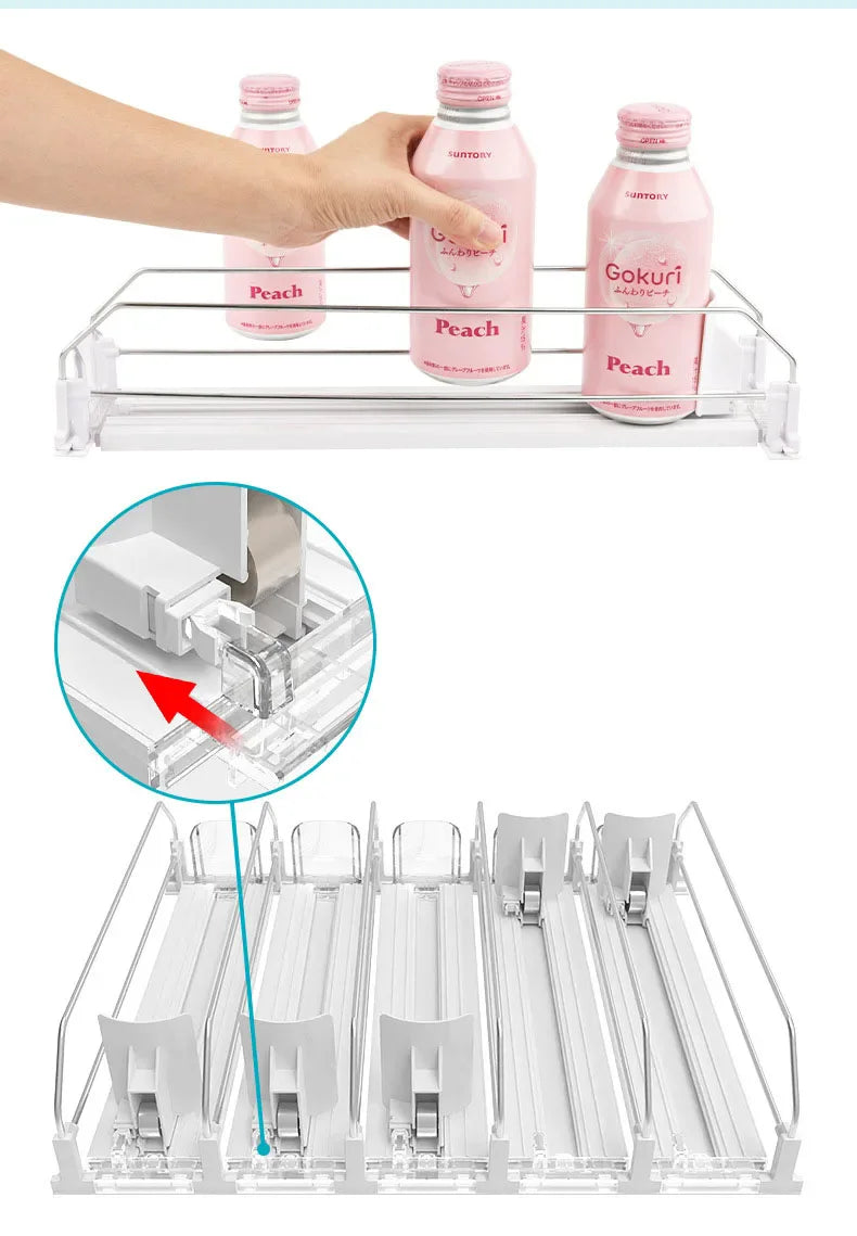 Organizador de Bebidas com Mola para Geladeira
