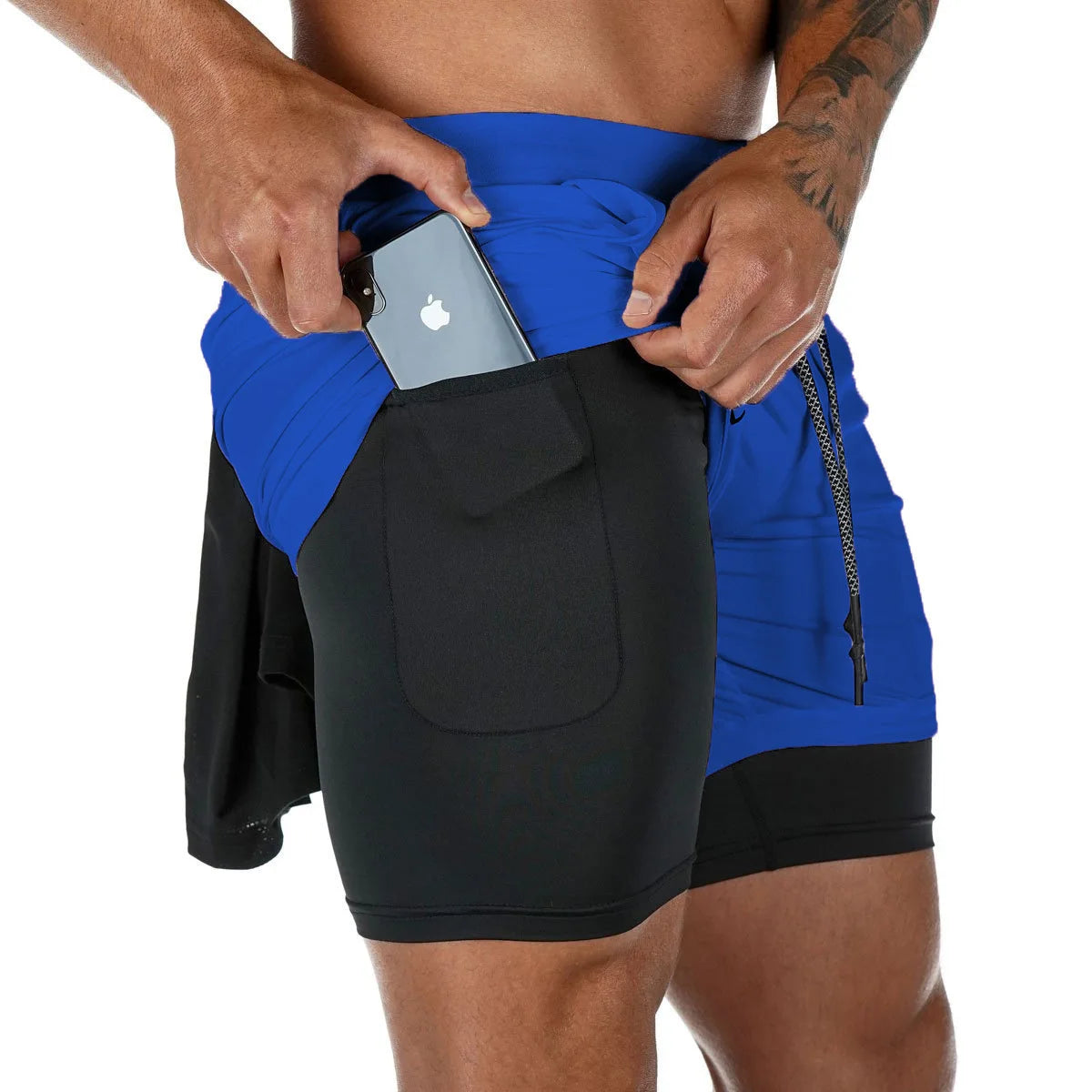 Short Esportivo Masculino 2 em 1 | Secagem Rápida para Corrida e Academia