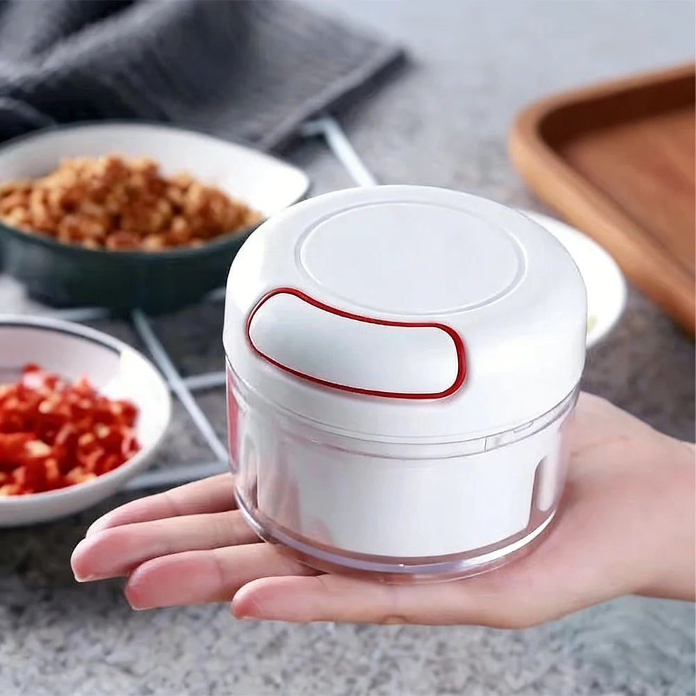 Processador de Alimentos Manual Portátil | Picar, Triturar e Misturar