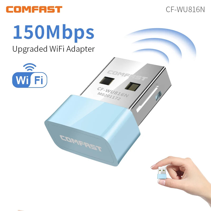 Adaptador USB Wi-Fi 6 COMFAST Mini Sem Driver 600Mbps