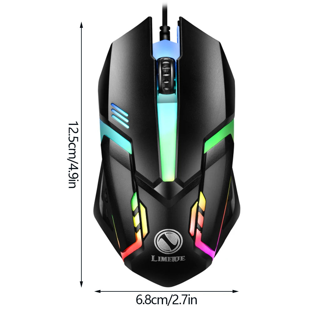 Mouse Gamer com Fio Limei S1 LED RGB USB 1200 DPI