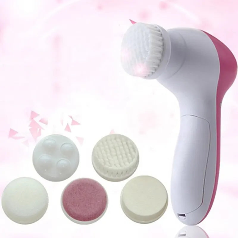 Kit Limpeza Facial 5 em 1 — Escova + Massageador + Remove Cravos