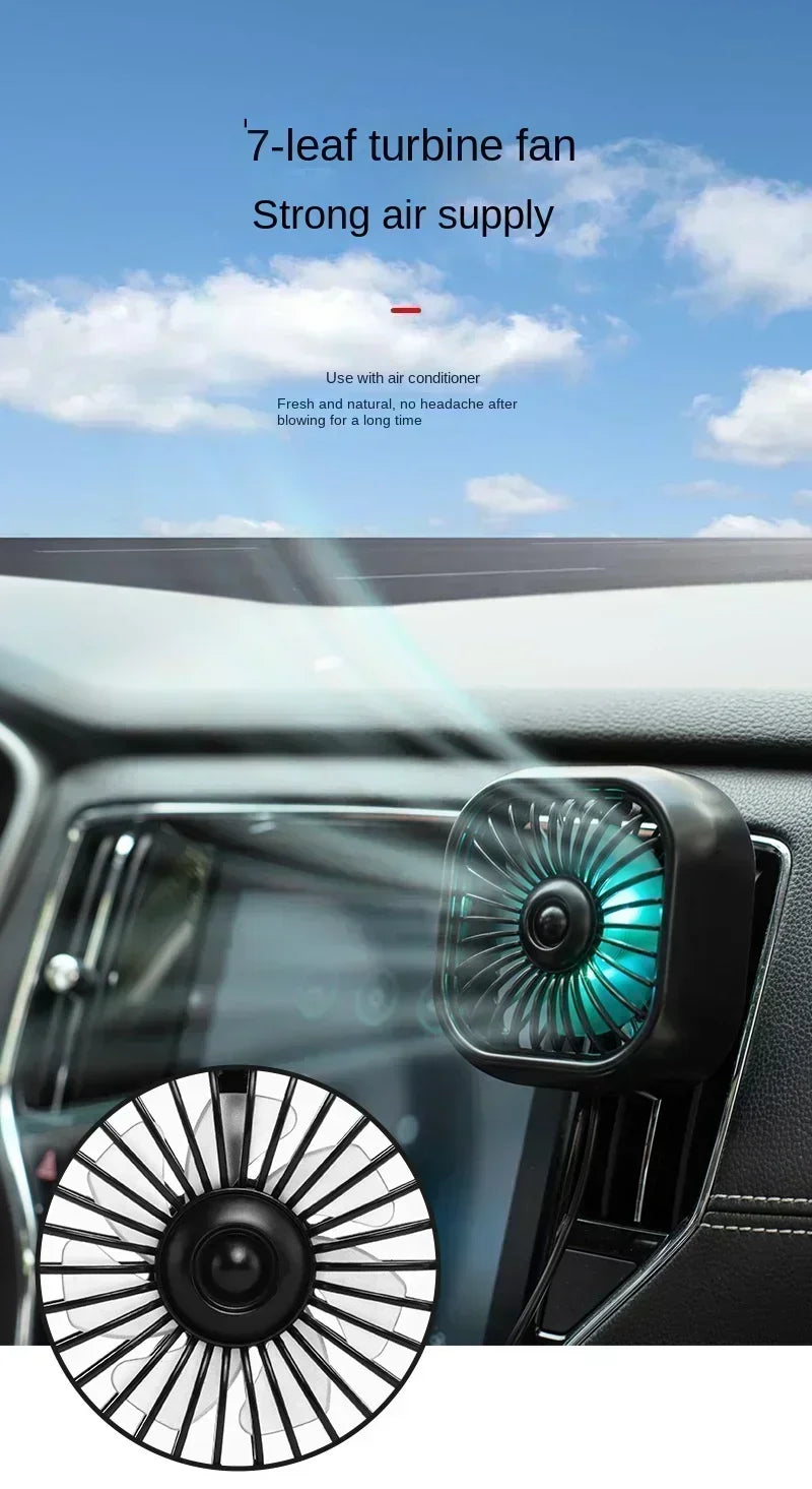 Mini Ventilador USB para Carro | Resfriamento Rápido e Silencioso