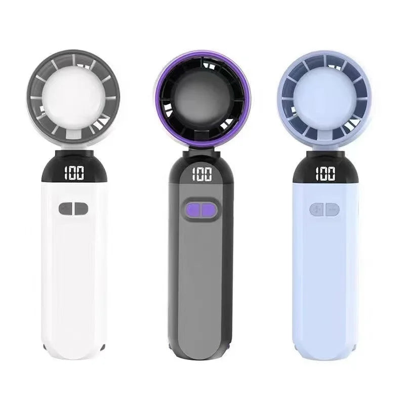 Mini Ventilador Portátil 6000mAh com 100 Velocidades e Display LED