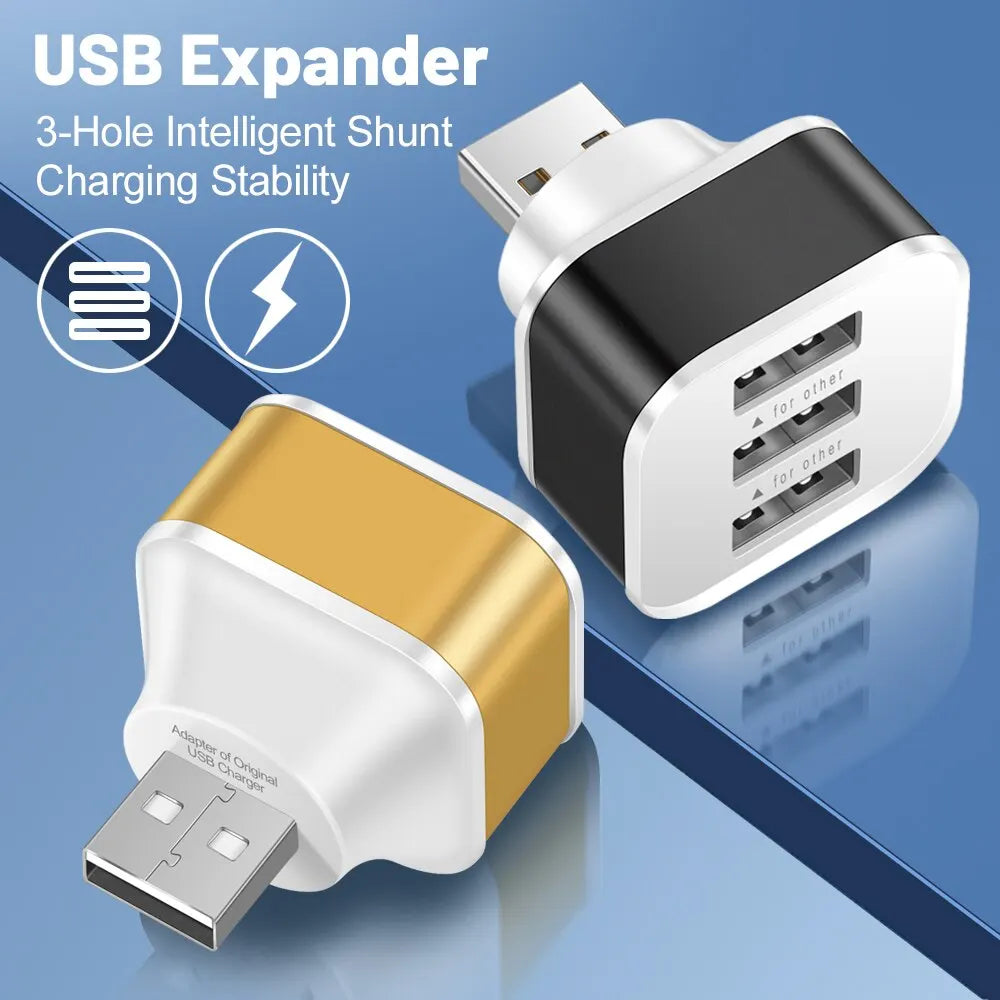 Adaptador USB 3 em 1 com 3 Portas USB 2.0