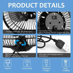 Mini Ventilador USB Girável para Mesa | Leve e Silencioso