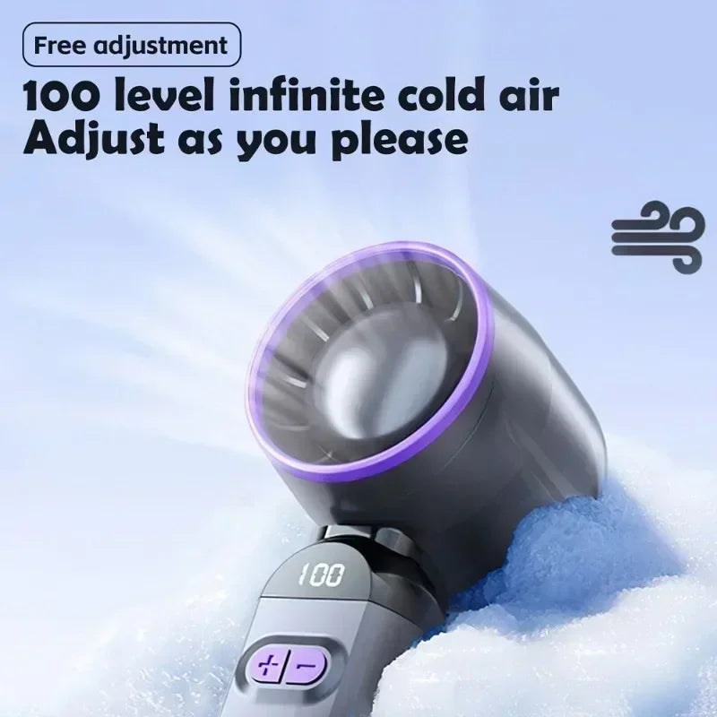 Mini Ventilador Portátil 6000mAh com 100 Velocidades e Display LED