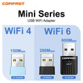 Adaptador USB Wi-Fi 6 COMFAST Mini Sem Driver 600Mbps