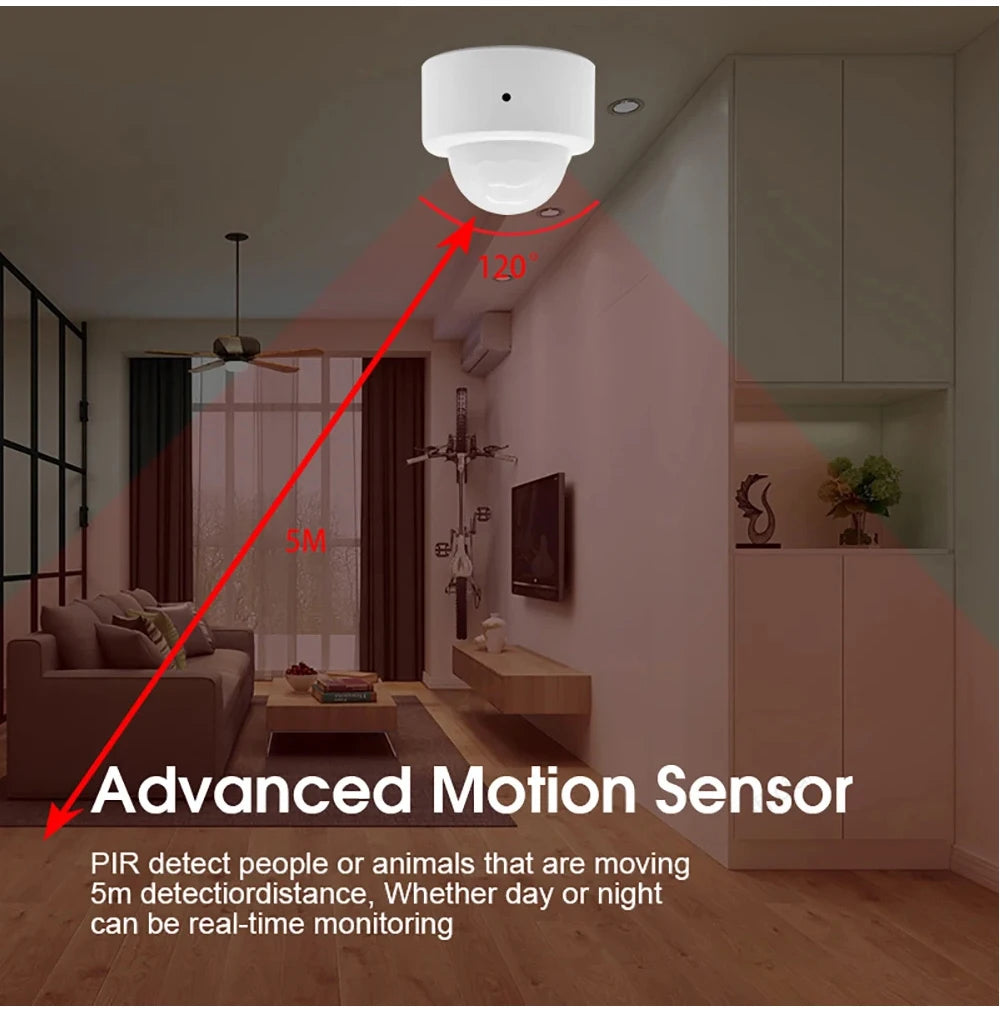 Sensor de Movimento PIR Inteligente ZigBee 3.0