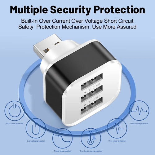 Adaptador USB 3 em 1 com 3 Portas USB 2.0