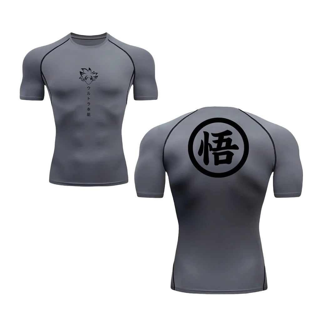 Camisa de Compressão Masculina Anime | Secagem Rápida para Academia e Esporte