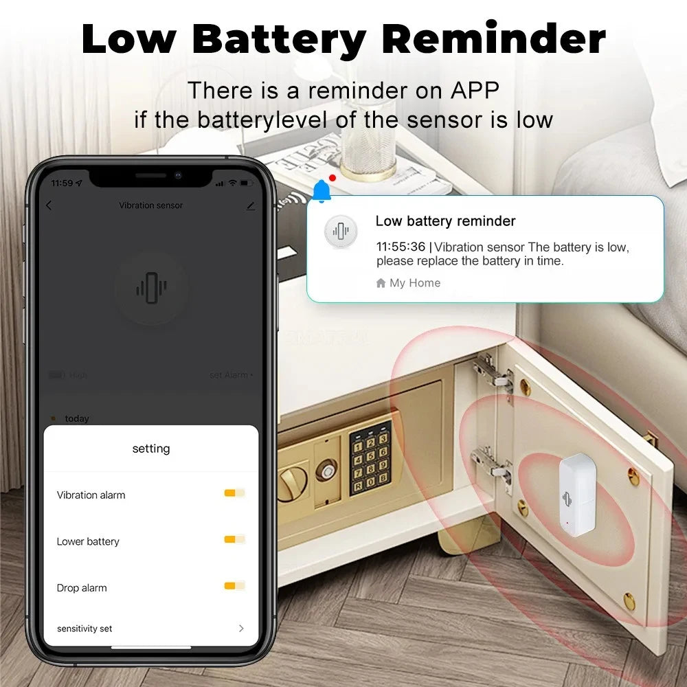 Sensor de Vibração Inteligente ZigBee 3.0