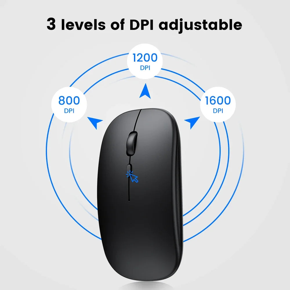 Mouse Gamer Bluetooth + 2.4GHz Modo Duplo Recarregável