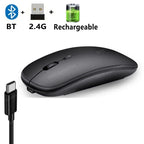 Mouse Gamer Bluetooth + 2.4GHz Modo Duplo Recarregável
