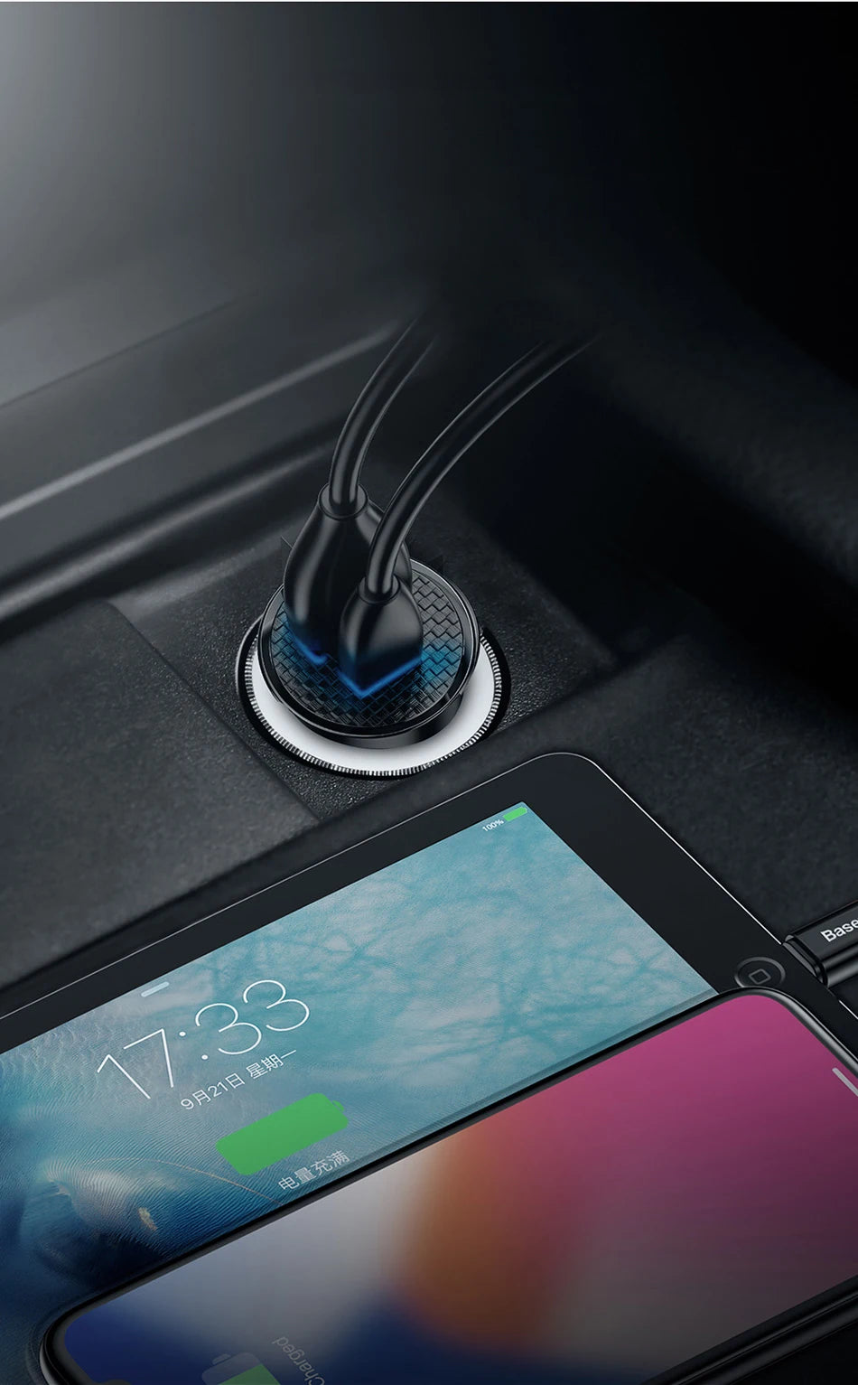 Carregador Veicular Baseus 30W com Carregamento Rápido QC4.0 e USB-C