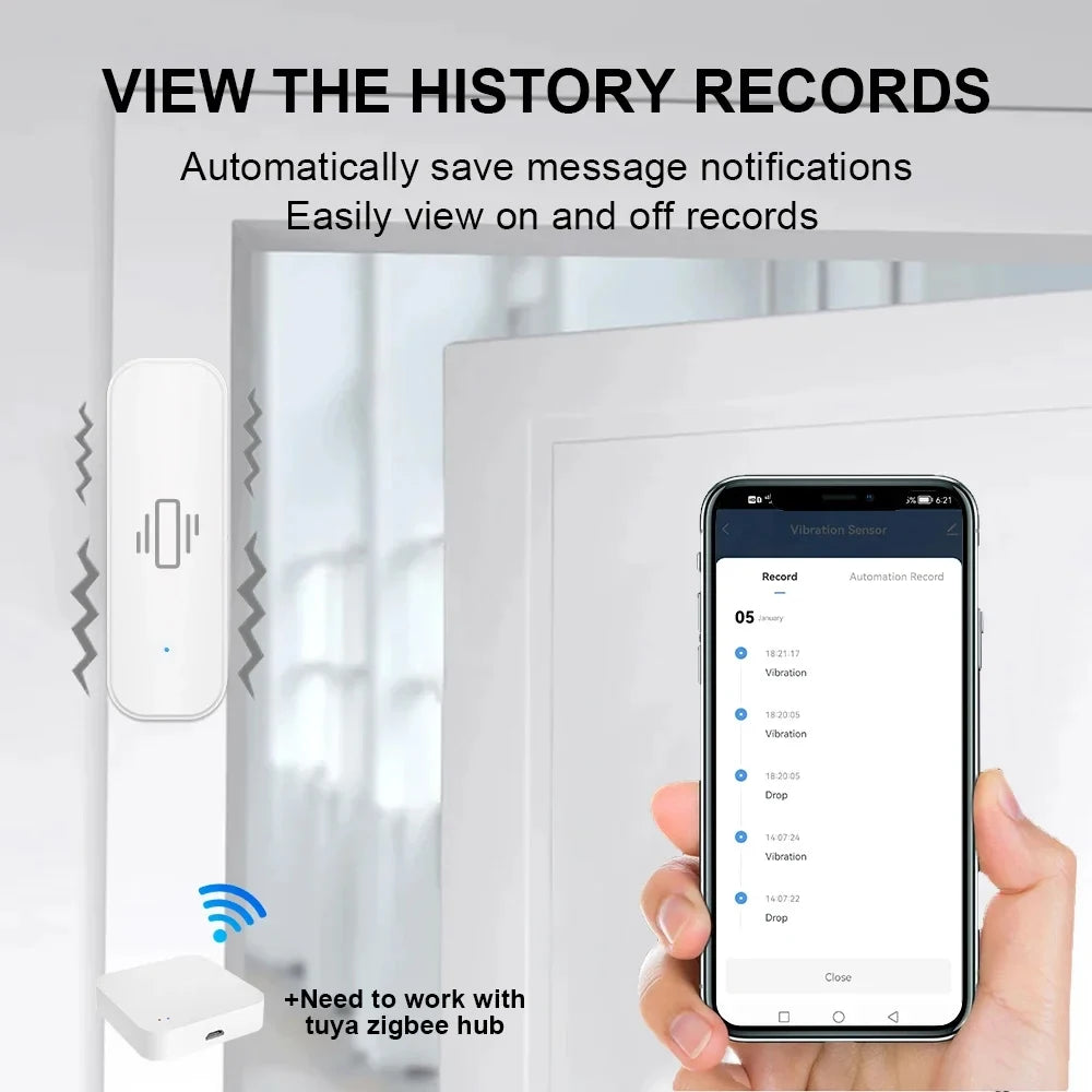 Sensor de Vibração Inteligente ZigBee 3.0
