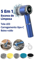 Escova Elétrica de Limpeza 5 em 1 com LED