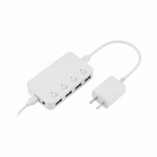 Hub USB 3.0 4 portas plug EUA flat lay