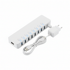Hub USB 3.0 7 portas - flat lay top-down