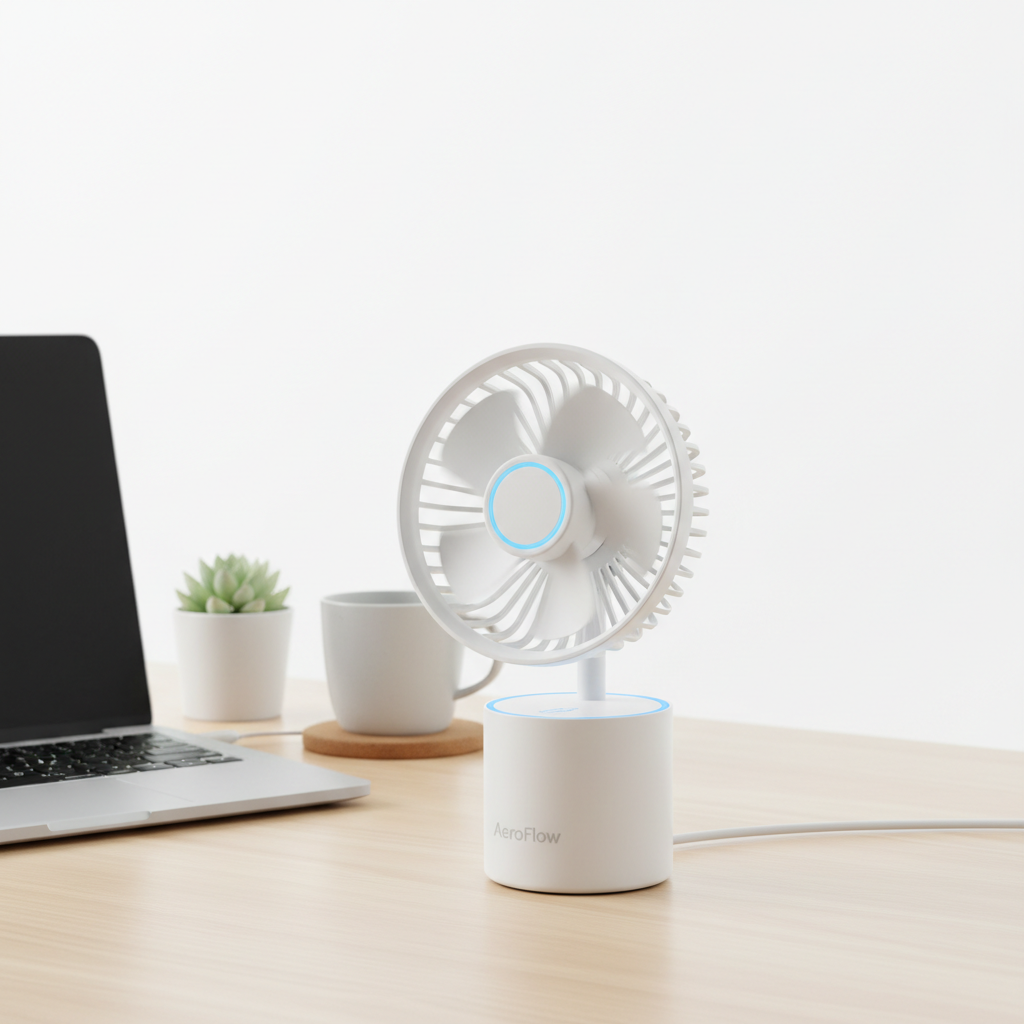 Mini ventilador USB girável lifestyle