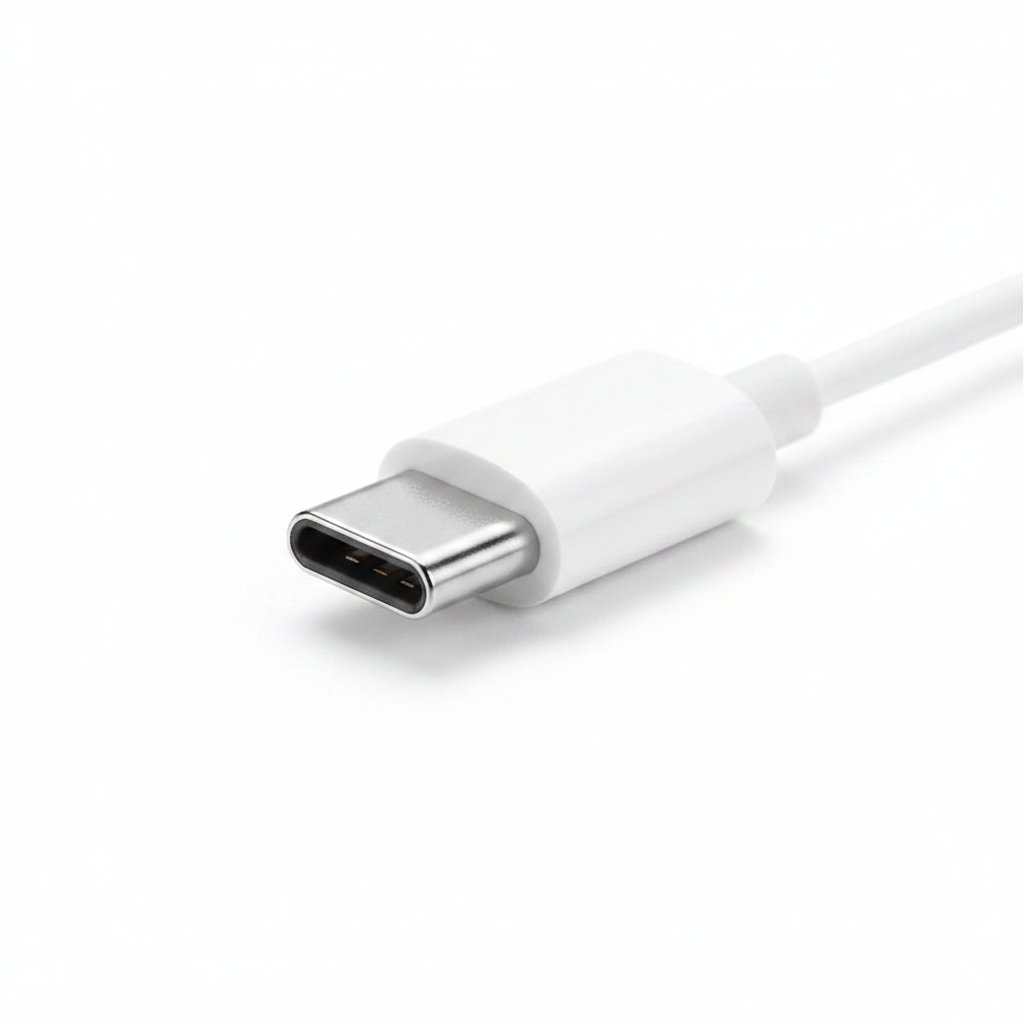 Fone com fio Type-C Jack branco - conector USB-C