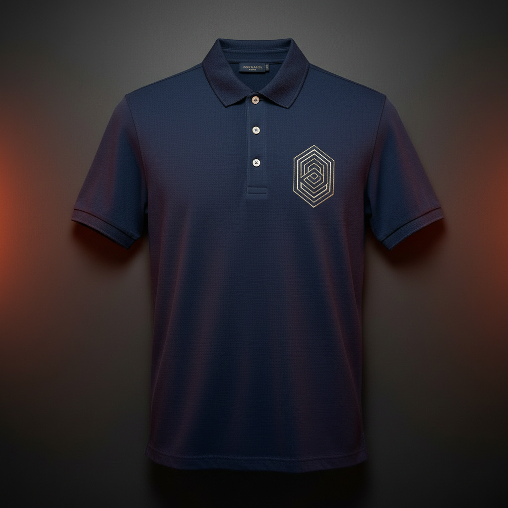 Camisa Polo Masculina Bordada | Estilo Business Casual Respirável