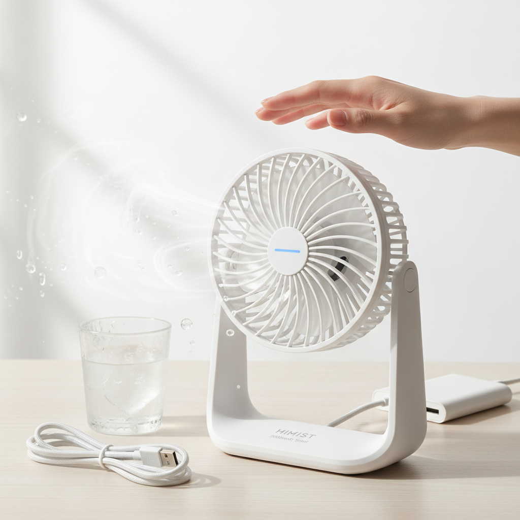 Mini ventilador recarregável lifestyle