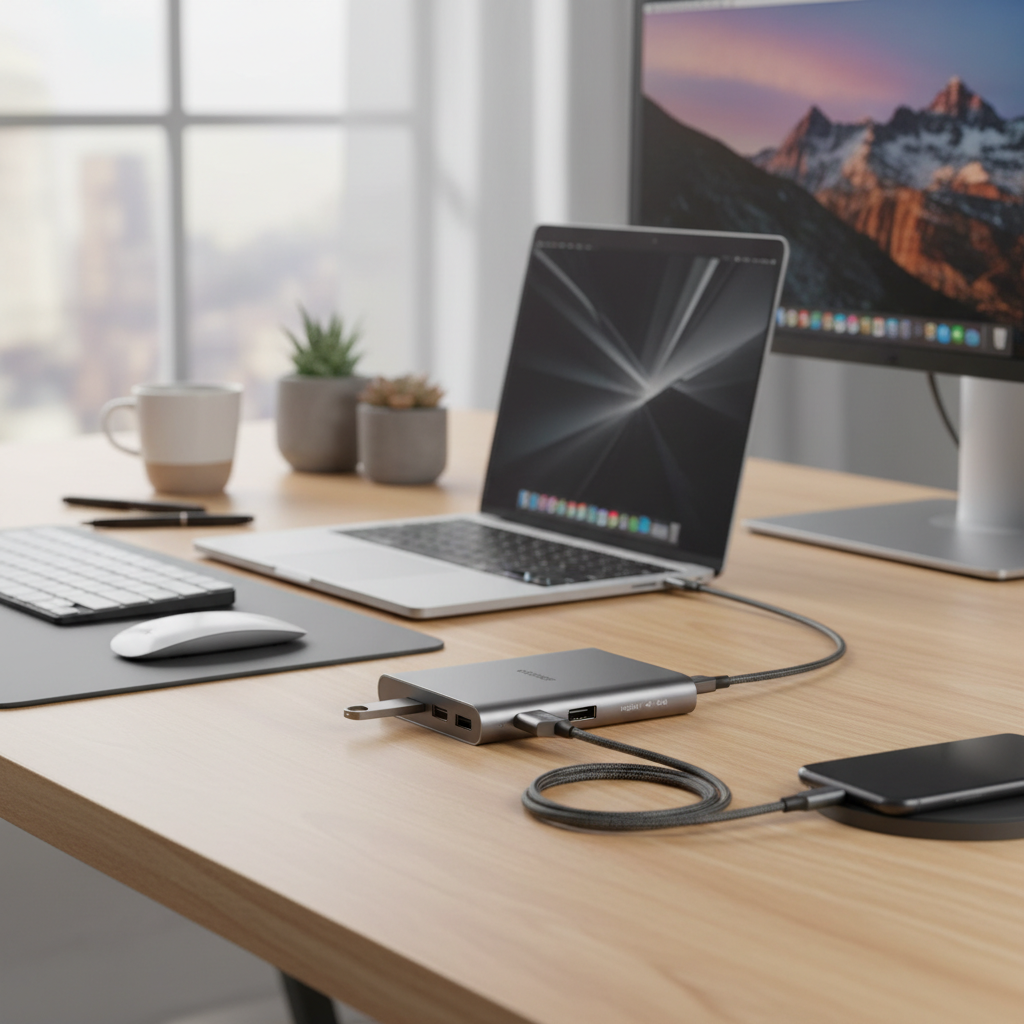 Hub USB-C 6 em 1 lifestyle
