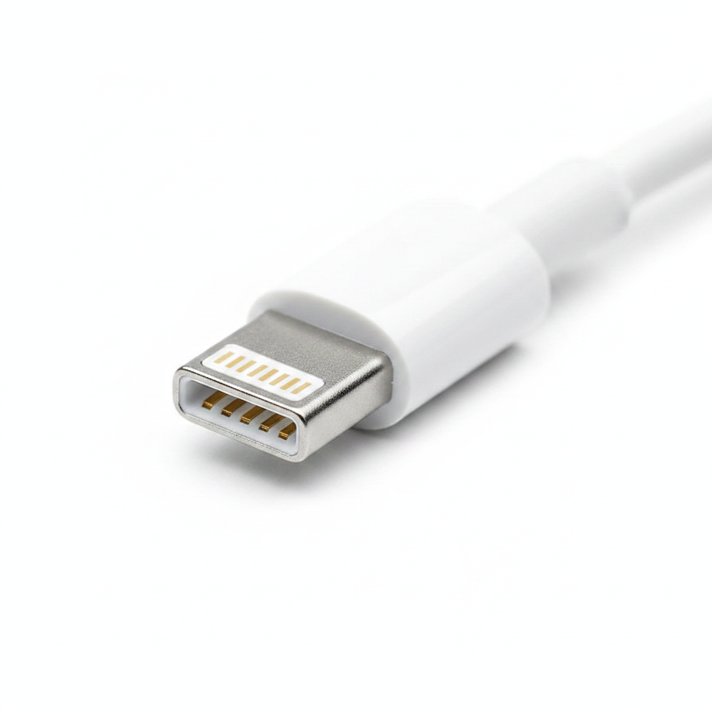 Cabo USB Lightning para iPhone - macro conector Lightning