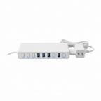 Hub USB 3.0 7 portas plug EUA flat lay
