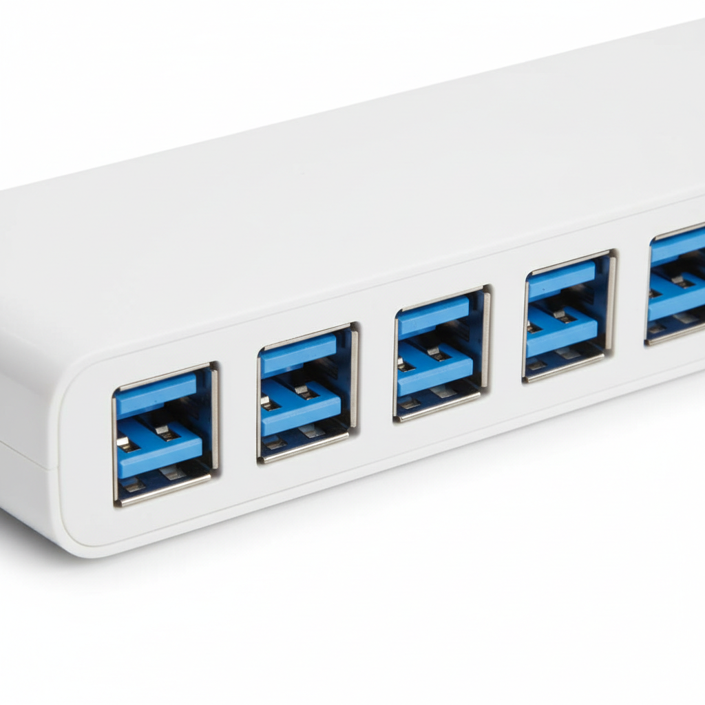 Hub USB 3.0 7 portas - macro portas USB