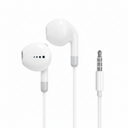 Fone com fio 3.5mm Jack branco - close-up lateral