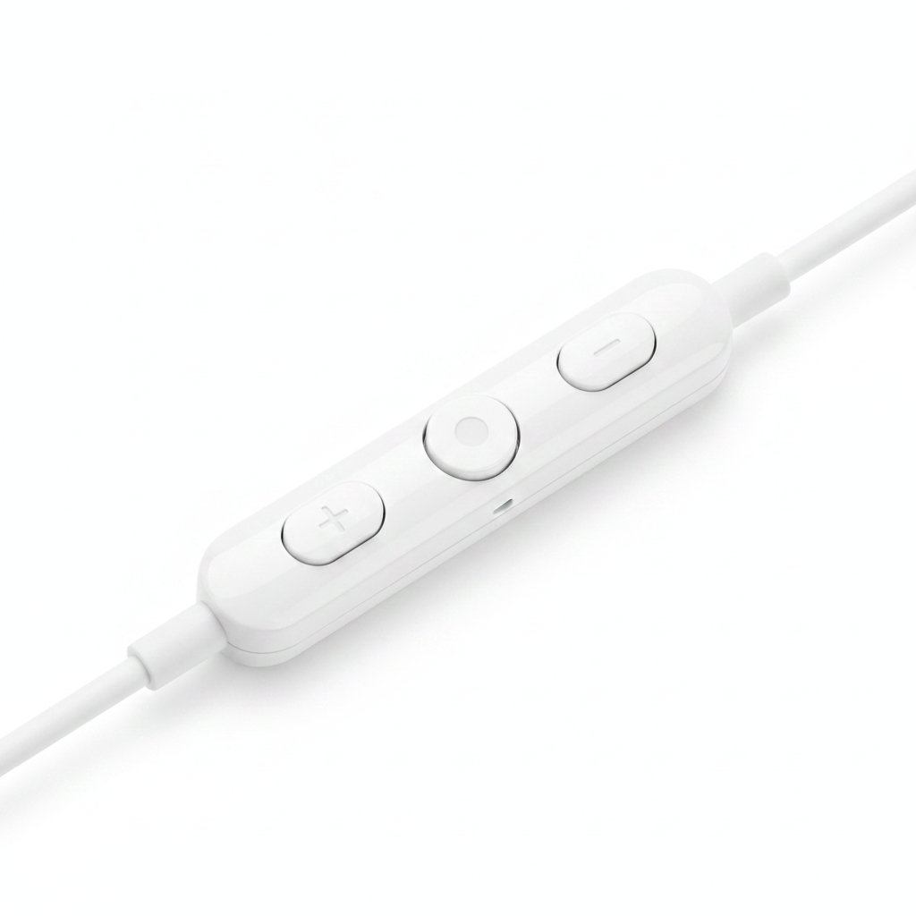 Fone com fio Type-C Jack branco - controle inline e microfone