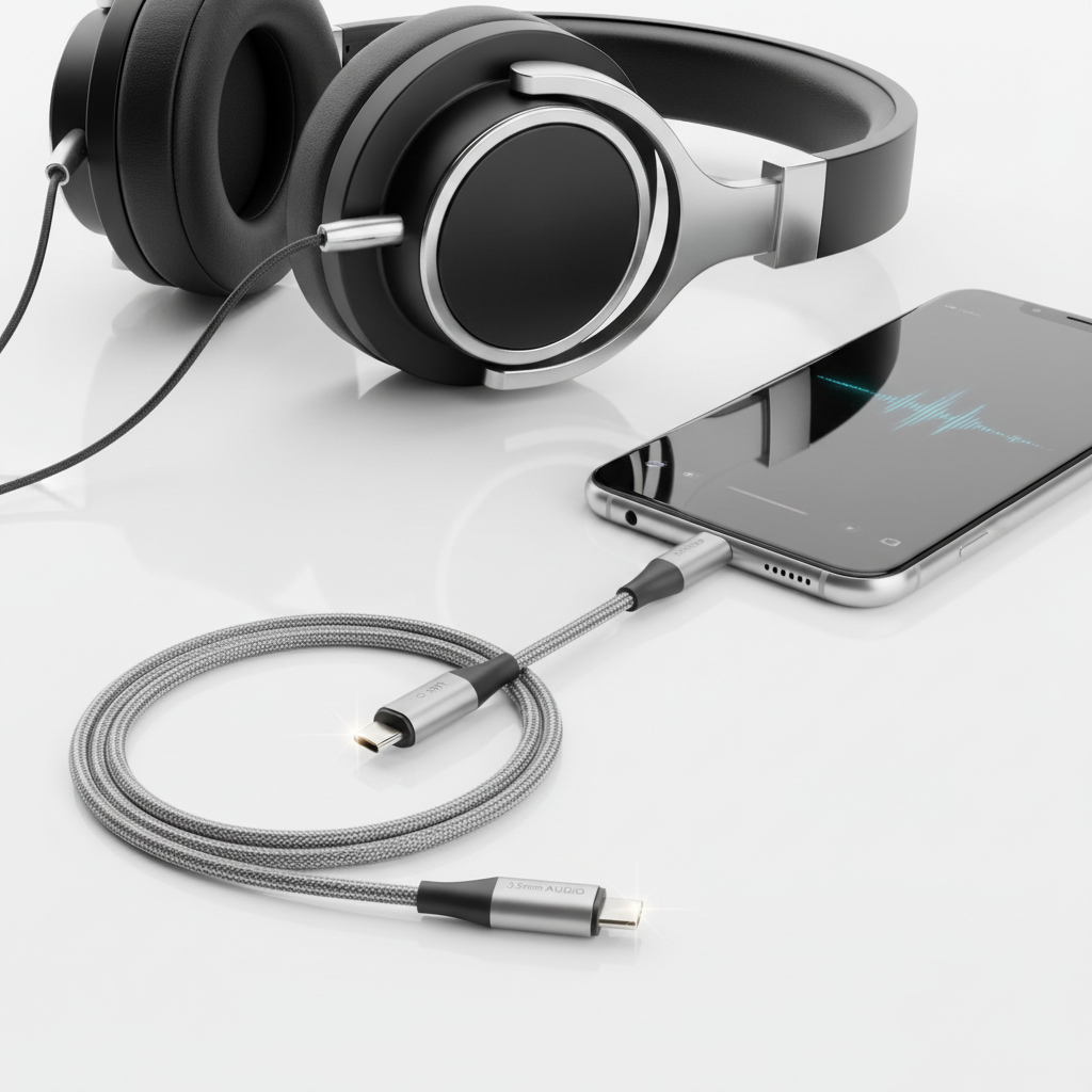 Cabo adaptador USB-C para P2 lifestyle