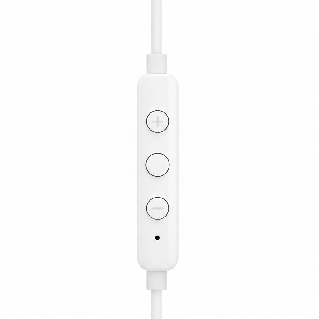 Fone com fio 3.5mm Jack branco - controle inline e microfone